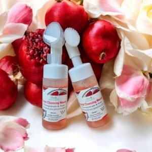 Facial Cleansing Mousse with Pomegranate and Rose for Acne and Sensitive Skin.